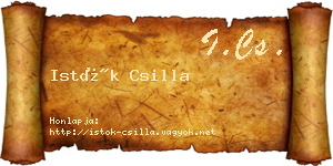 Istók Csilla névjegykártya